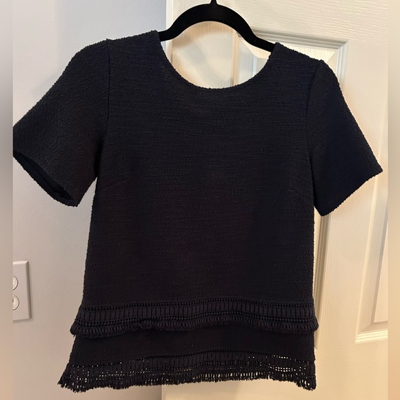 Banana Republic Tops - Banana Republic Womens Navy Blue Tweed Top Size XS Good Used Condition